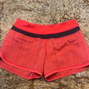 Lululemon striped Red Athletic Shorts
